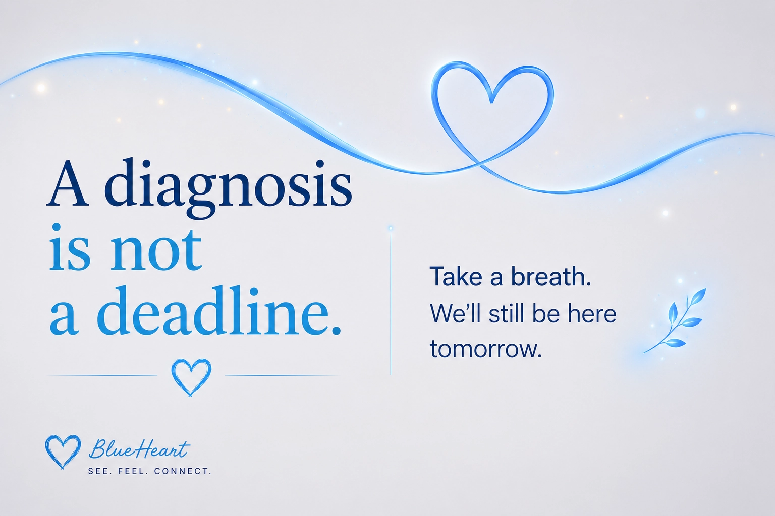 Breathe — the diagnosis is not a deadline. You do not have to rush.